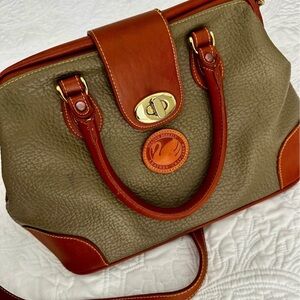 Elegant Olive and Cognac Satchel